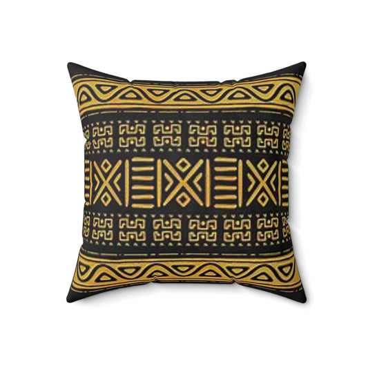 African print Spun Polyester Square Pillow