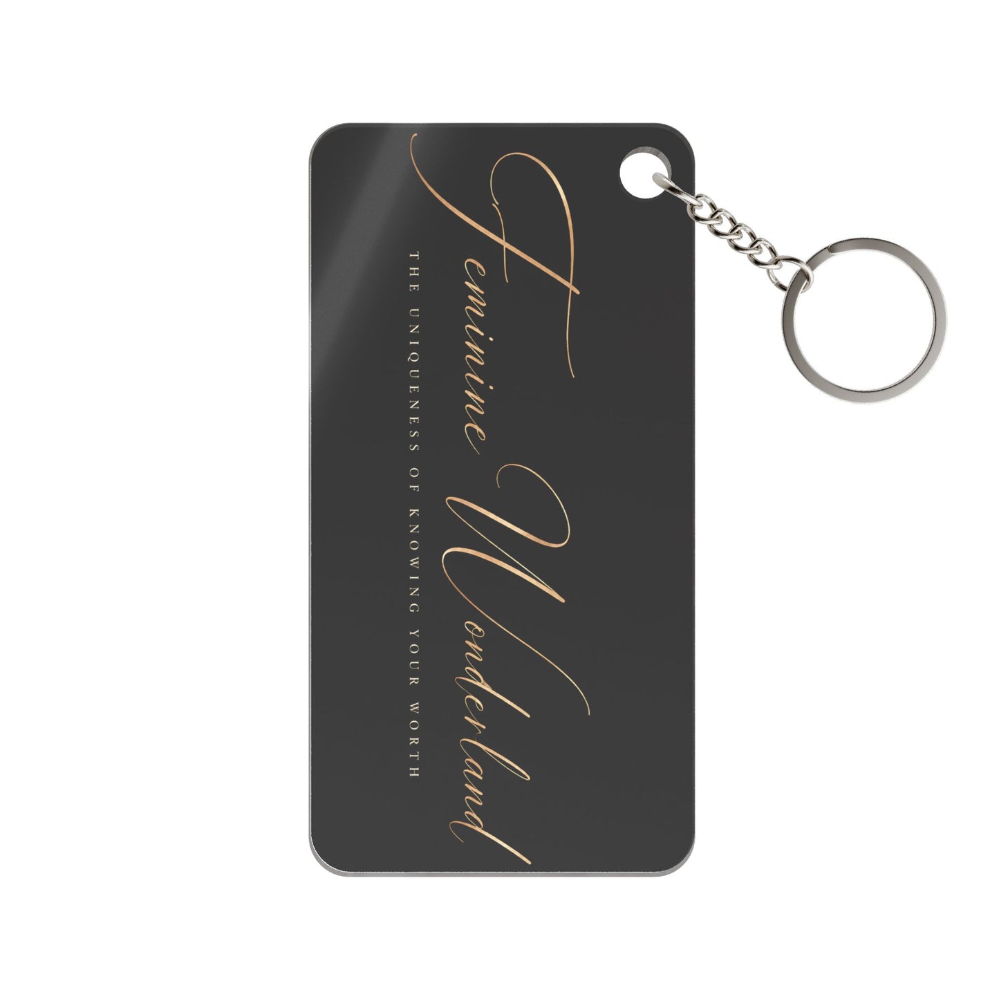 Feminine Script Keychain Charm | Personalised Rectangular Acrylic Tag