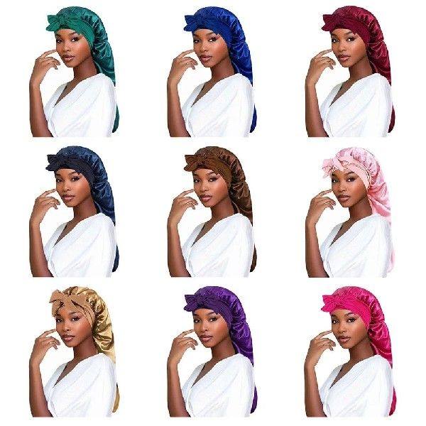 Satin Bonnet Sleeping Cap with Long Tail
