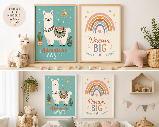 Llama Nursery Digital Art Print