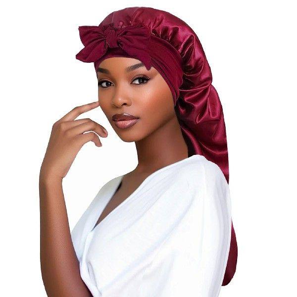 Satin Bonnet Sleeping Cap with Long Tail