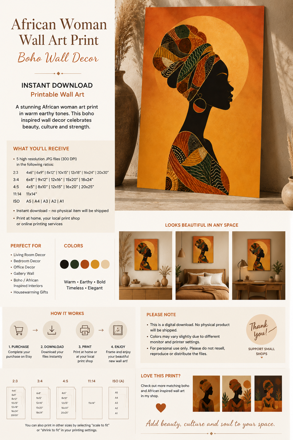 African Woman Printable Wall Art